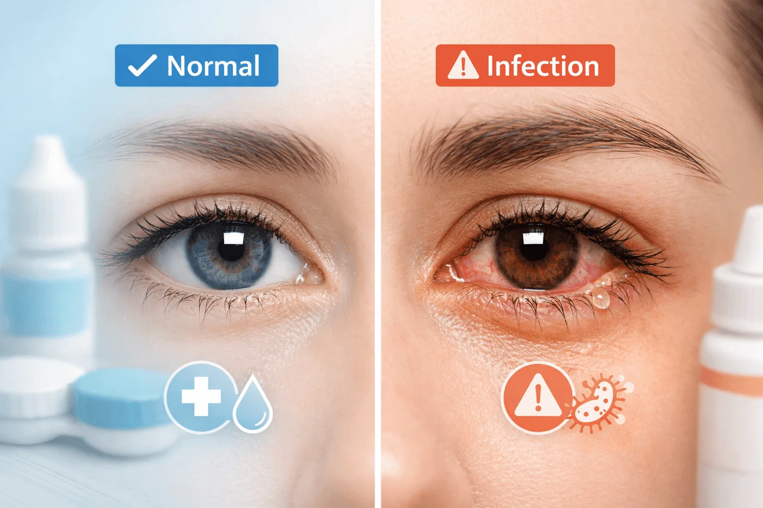 Normal vs Infected Eye