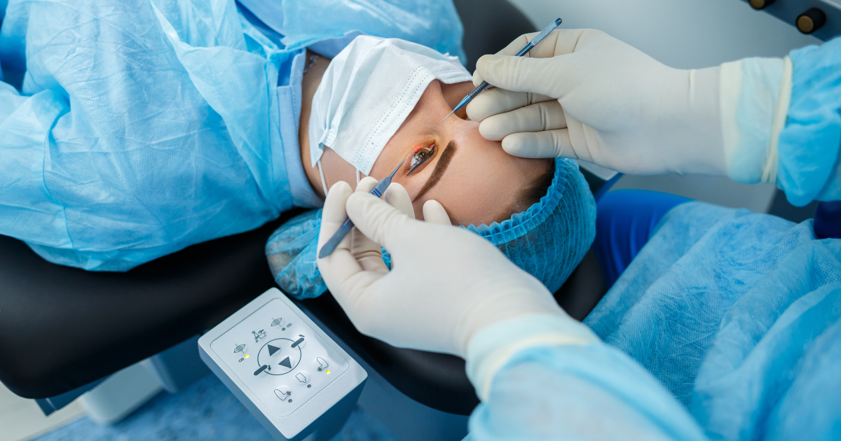 Implantable contact lens inside the eye