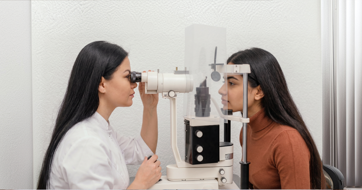 Slit-lamp eye test