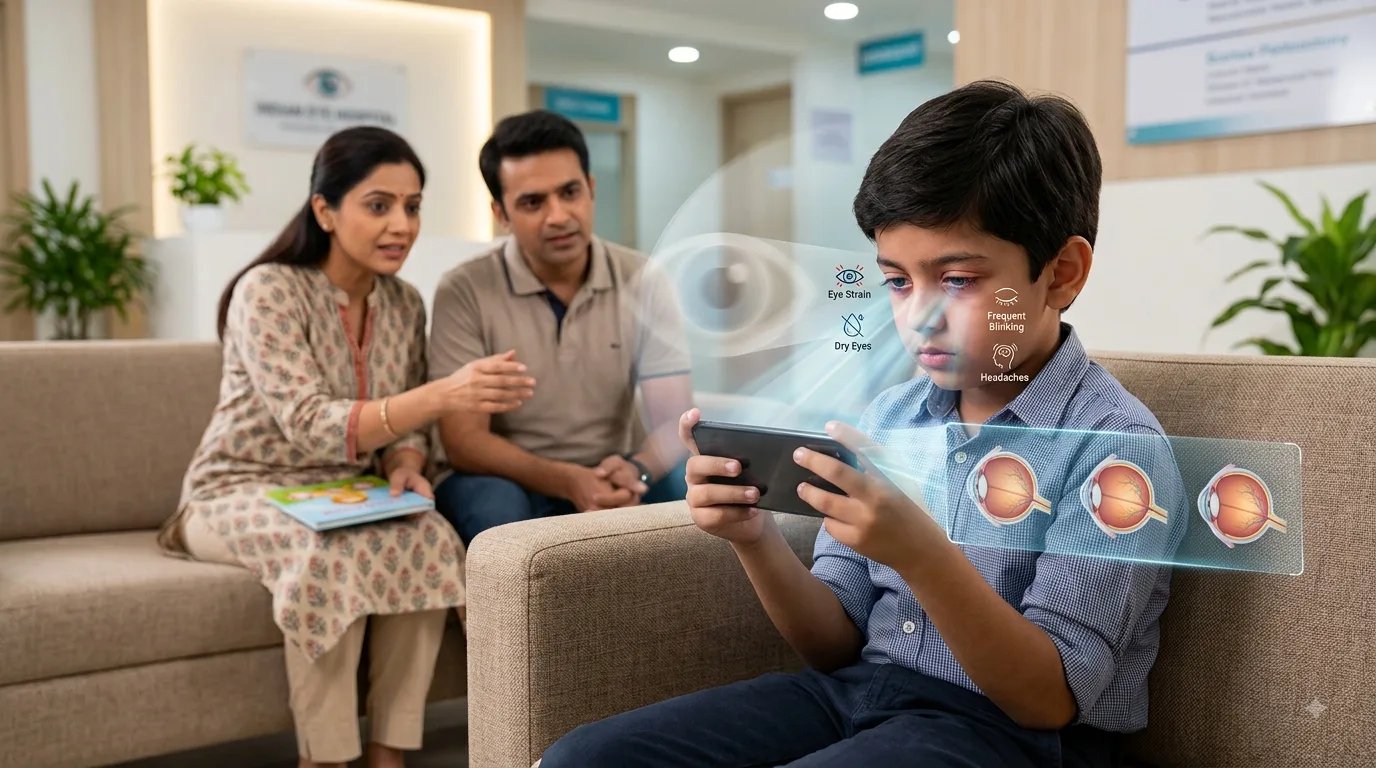 Mobile addiction affecting children's vision