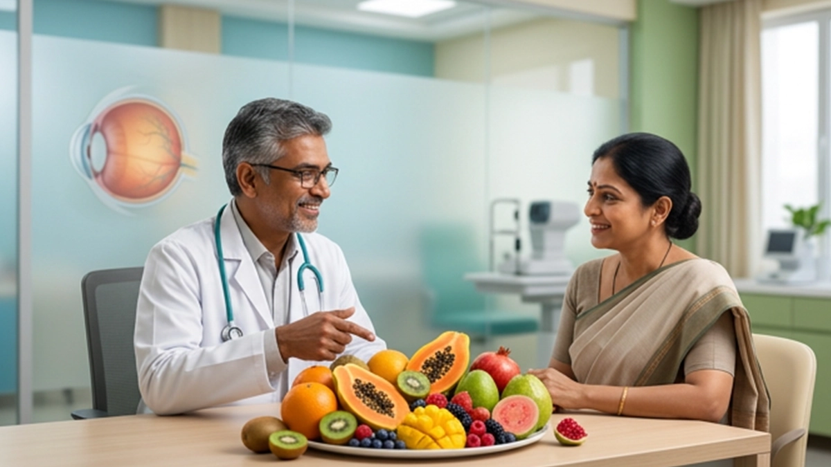Colorful selection of nutrient-rich fruits containing vitamins and antioxidants that may support healthy eyes and overall vision.