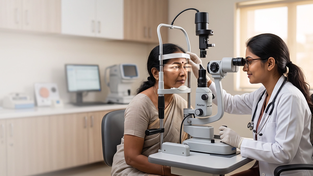 Eye specialist comparing ICL and LASIK vision correction options based on eye health, eligibility, benefits, risks, and recovery.
